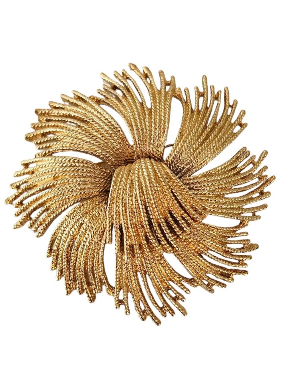 Monet Cordelia Rope Twist Tassel Style Burst Brooch, Signed L286